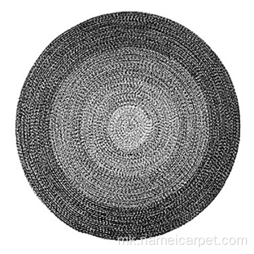 Полипропилен ПП плетенка тркалезна килим за килим во затворен простор
